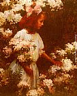 Charles Courtney Curran Famous Paintings - Garden Walk